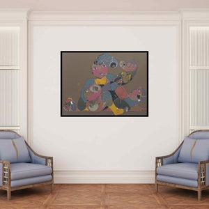 In-situ view of Shambhu Prasad Reddy Kolli's '131' painting in a room