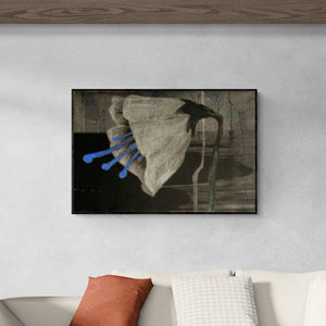 Preview of 'Untitled 14' Painting by Sulakshana Dharmadhikari shown on a wall in a furnished room.