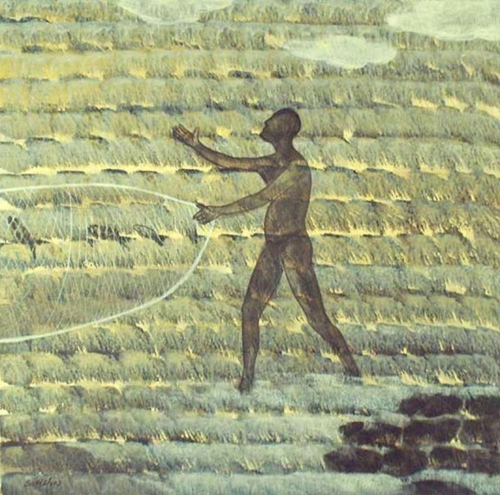 16 Fisher Man 1 Painting by Satish Kale | ArtZolo.com