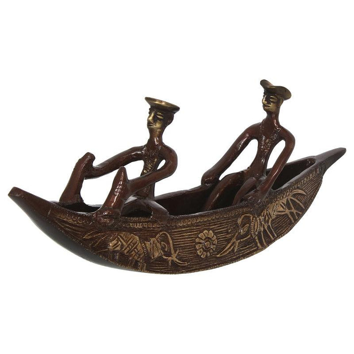 2 Men In Boat Handicraft by Brass Handicrafts | ArtZolo.com