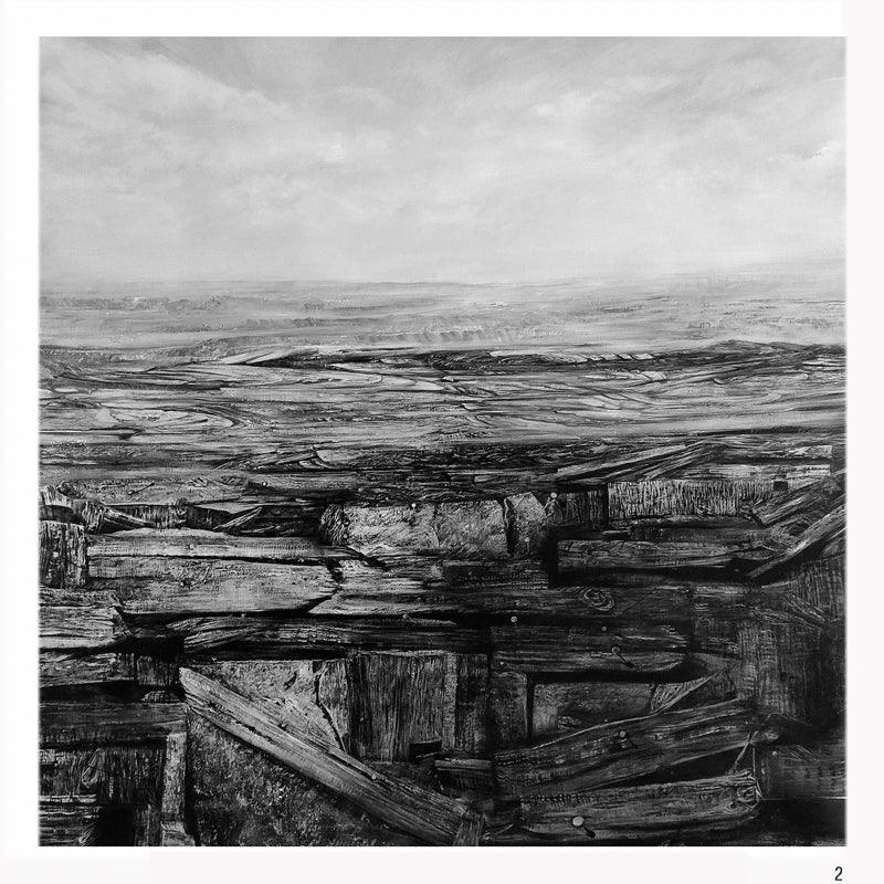 Landscape acrylic ink painting titled '2', 48x48 inches, by artist Manish Sharma on Canvas