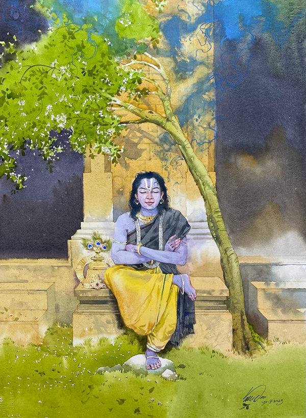 2 Sists Parijaat And Krishna by Vasudeo Kamath | ArtZolo.com