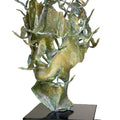 3 Am Thoughts' figurative Bronze sculpture by artist Biplab Sarkar 2, 21x15 inch, on bronze