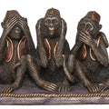 Animals handicraft titled '3 Wise Monkeys', 3x5x3 inches, by artist Brass Handicrafts on Polyresin, Bronze