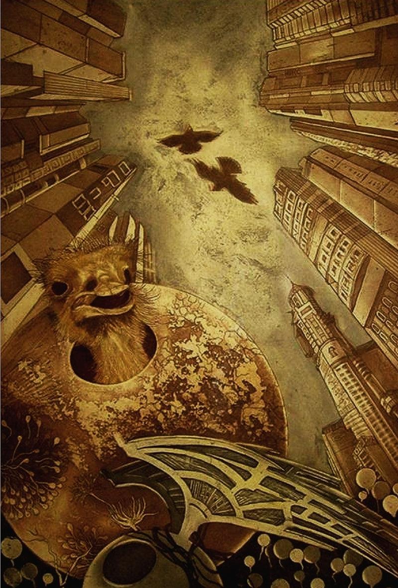 contemporary printmaking titled '3rd World', 20x13 inches, by artist Jyotirmay Dalapati on Paper