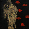 Figurative acrylic painting titled '4', 12x12 inches, by artist Sulakshana Dharmadhikari on Canvas