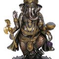 Religious handicraft titled '4 Bhujadhari Lord Ganesha', 8x5x3 inches, by artist Brass Handicrafts on Polyresin And Bronze