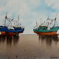 'Boats' Painting by artist Roshan Agarwal