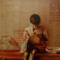 Figurative oil painting titled '8 Vidyardhi', 36x48 inches, by artist RAMA REDDY on Canvas