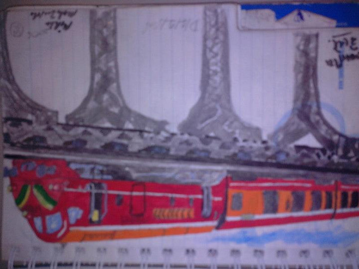 A Fast Train Drawing by Moazzambeg Mirza | ArtZolo.com