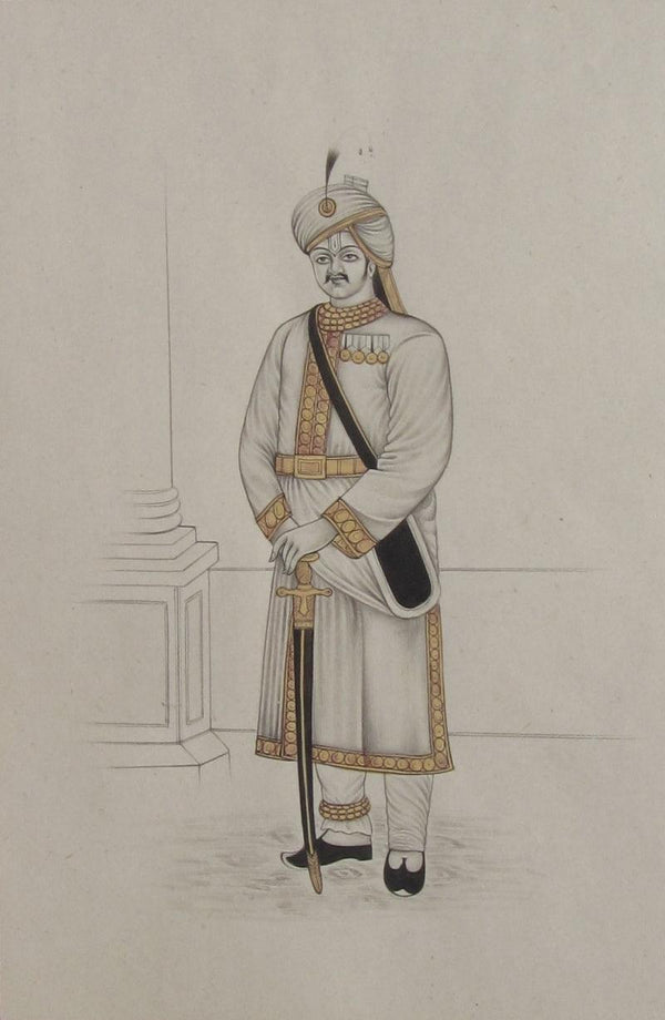 A King Of Mughal Emperor Traditional Art by Unknown | ArtZolo.com
