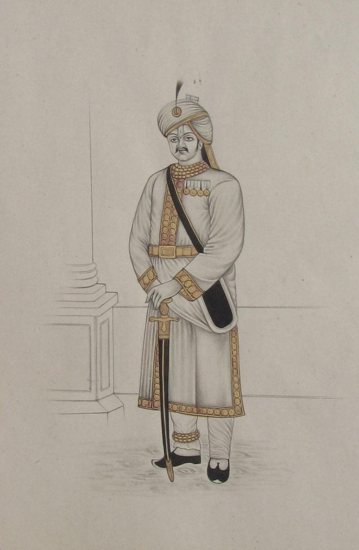 A King Of Mughal Emperor Traditional Art by Unknown | ArtZolo.com
