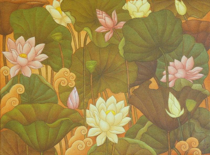 A Lotus Painting by Roy K John | ArtZolo.com
