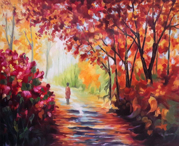 A Magical Fall Painting by Abid Khan | ArtZolo.com