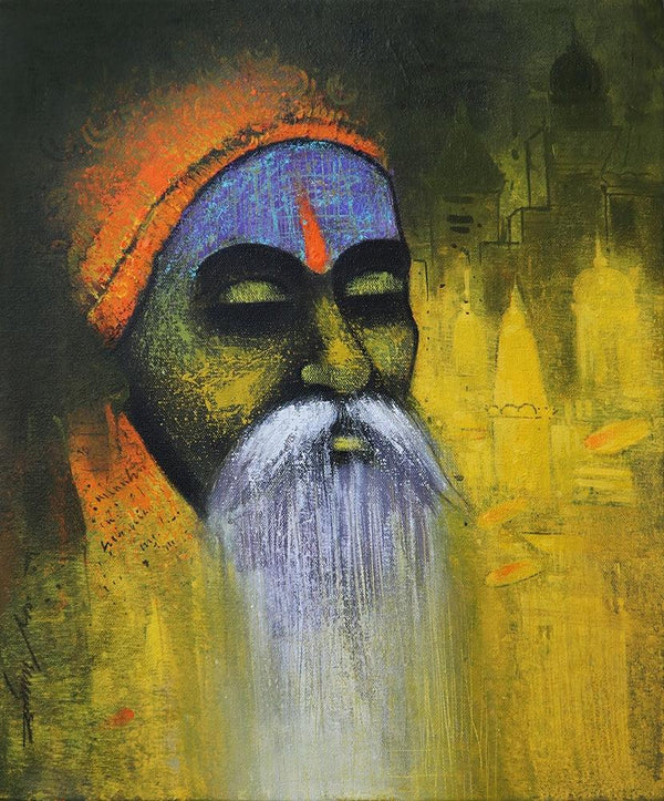 A Sadhu Reminiscences 2 Painting by Somnath Bothe | ArtZolo.com