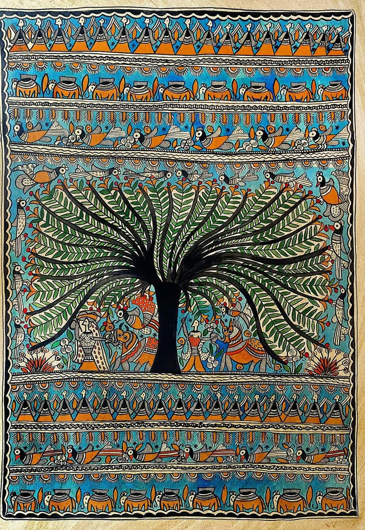A Tree Of Life Traditional Art by Chano Devi | ArtZolo.com