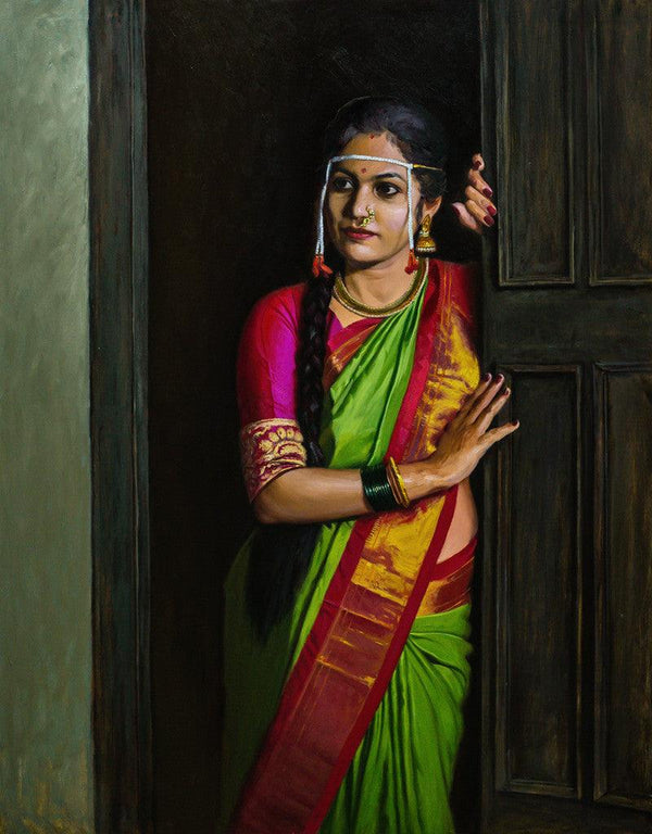 A Waiting Painting by Mahesh Soundatte | ArtZolo.com