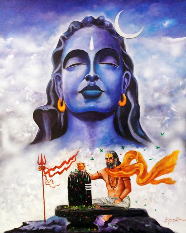 Aadiyogi Shiva Painting by Arjun Das | ArtZolo.com