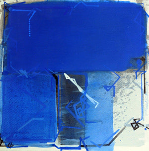 Abstract 1 (Blue Rhapsody) by Santosh Rathod, Original Acrylic Abstract Painting on Canvas, X-Small Square Wall Art
