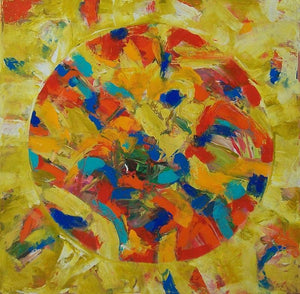 Abstract acrylic painting titled 'Abstract 1', 24x24 inches, by artist Prasanta Acharjee on Canvas