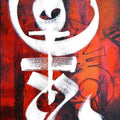 Abstract calligraphy painting titled 'Abstract 1', 18x36 inches, by artist Ram Kasture on Canvas