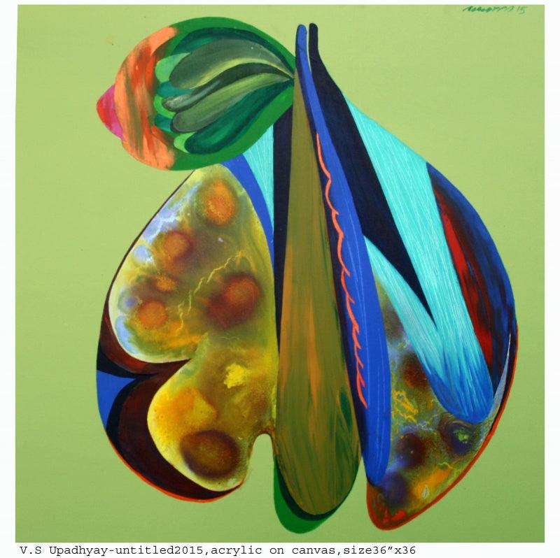Abstract acrylic painting titled 'Abstract 1', 36x36 inches, by artist Viidhyasagar Upadhyay on Canvas