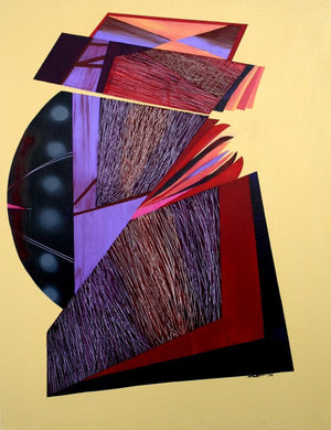 Abstract acrylic painting titled 'Abstract 4', 48x36 inches, by artist Viidhyasagar Upadhyay on Canvas