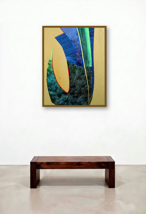 Abstract 5 (Abstract Form and Line) by artist Viidhyasagar Upadhyay displayed in a Traditional Home Office