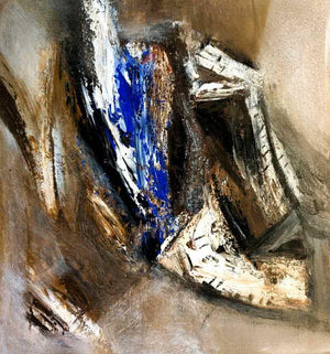 Abstract (Sapphires Embrace) by Arun K Mishra, Original Acrylic Abstract Painting on Canvas, Medium Vertical Wall Art