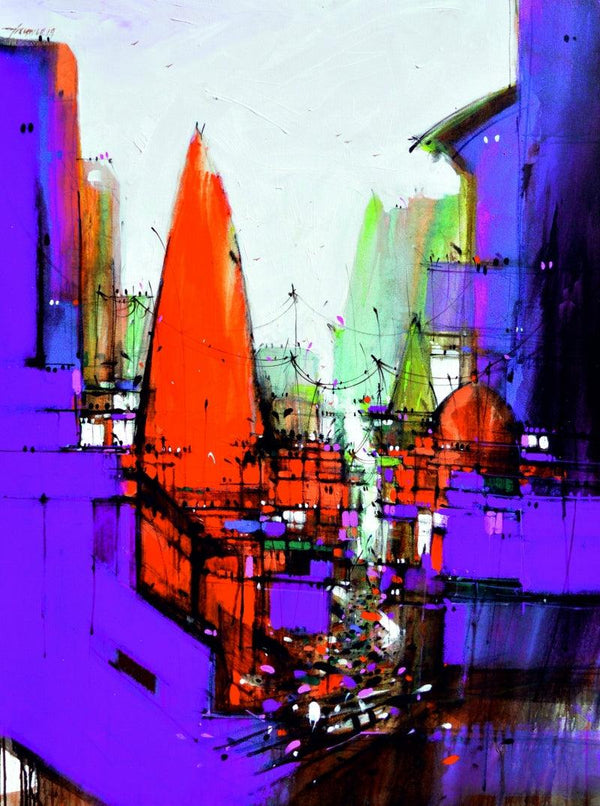 Abstract Cityscape 4 Painting by Dheeraj Yadav | ArtZolo.com