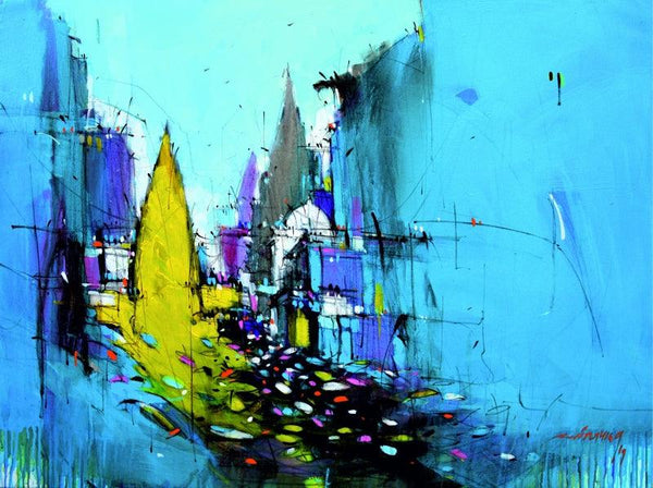 Abstract Cityscape 5 Painting by Dheeraj Yadav | ArtZolo.com