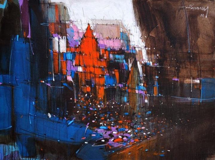 Abstract Cityscape 6 Painting by Dheeraj Yadav | ArtZolo.com