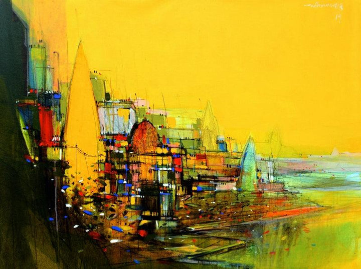 Abstract Cityscape 7 Painting by Dheeraj Yadav | ArtZolo.com