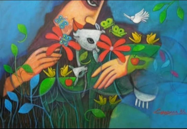 Adorable Mother Nature Painting by Chandana Bhattacharjee | ArtZolo.com