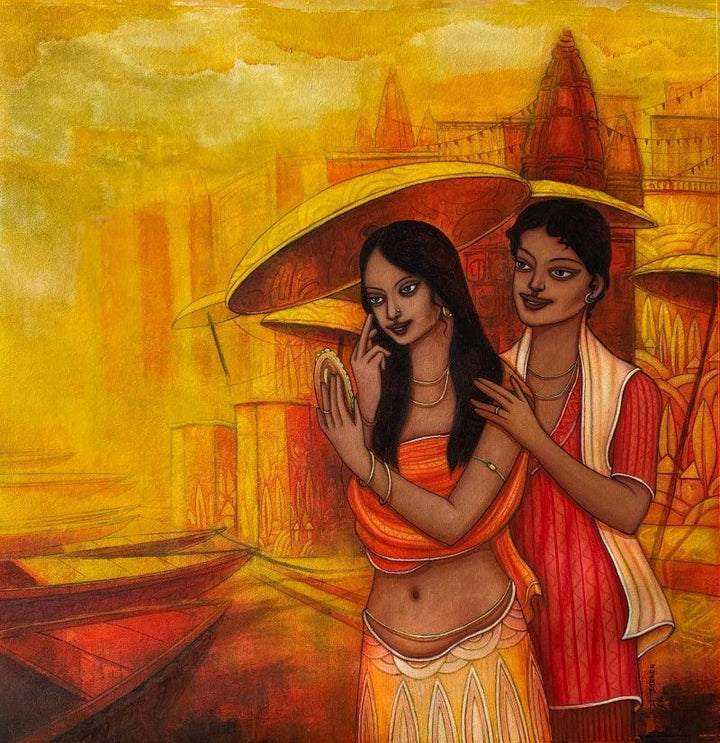 After Bath Painting by Aniruddha Sarker | ArtZolo.com