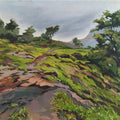 Nature oil painting titled 'After Rain', 19x24 inches, by artist Deepashri Sakat on Canvas