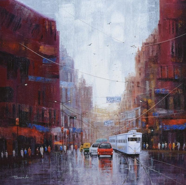 After Rain In Kolkata Painting by Purnendu Mandal | ArtZolo.com