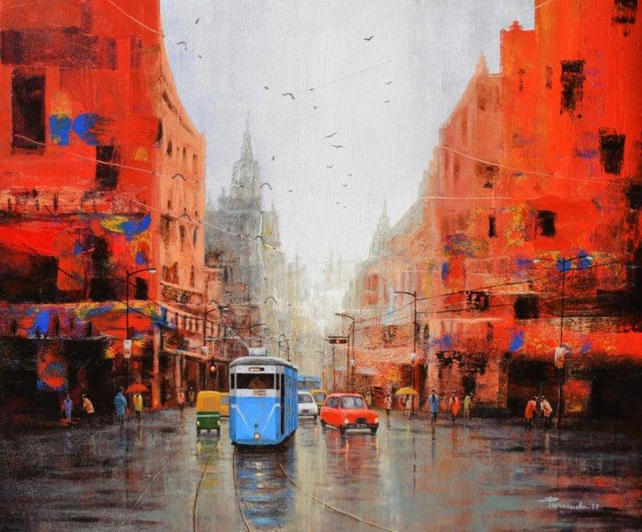 After Rain In Kolkata Painting by Purnendu Mandal | ArtZolo.com