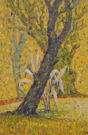 Nature oil painting titled 'Afternoon 1', 18x12 inches, by artist Gopal Gangawane on Canvas