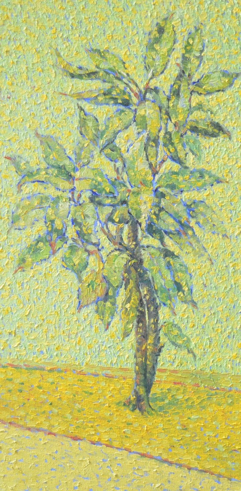 Nature oil painting titled 'Afternoon 2', 24x12 inches, by artist Gopal Gangawane on Canvas