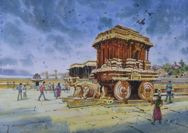 Afternoon With Stone Painting by Abhijit Jadhav | ArtZolo.com