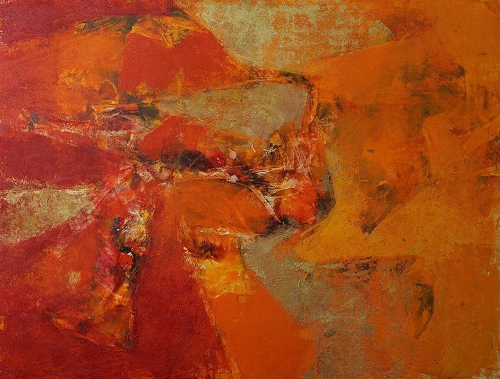 Agyaat Red Painting by Ashwini Borse | ArtZolo.com