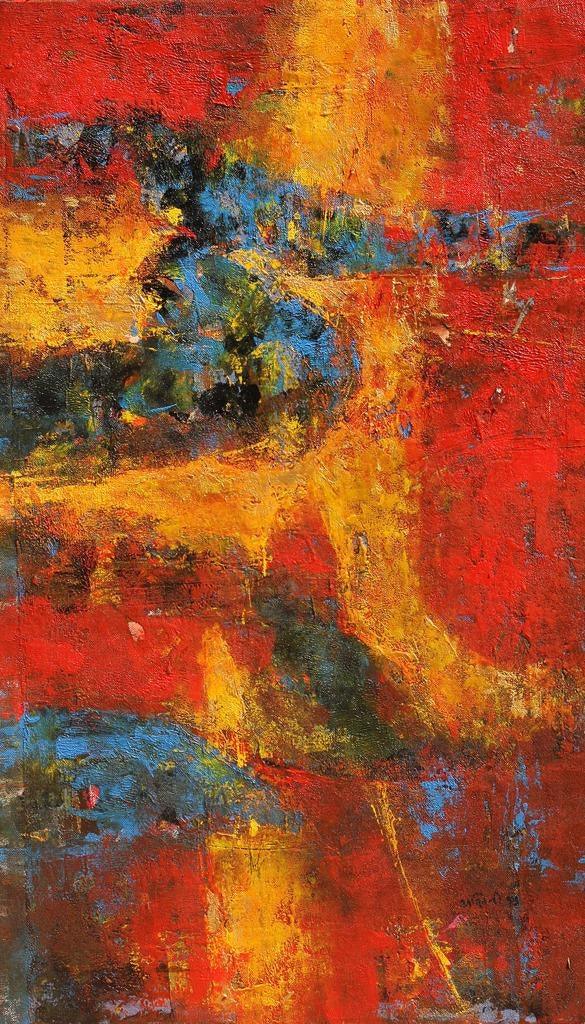 Agyaat Red Five Painting by Ashwini Borse | ArtZolo.com