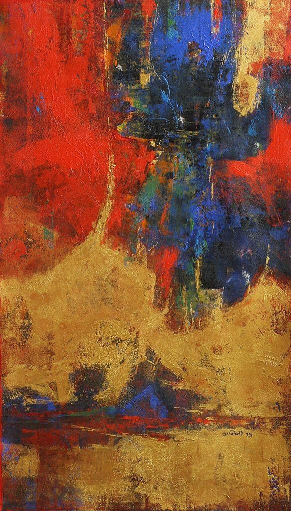 Agyaat Red Six Painting by Ashwini Borse | ArtZolo.com