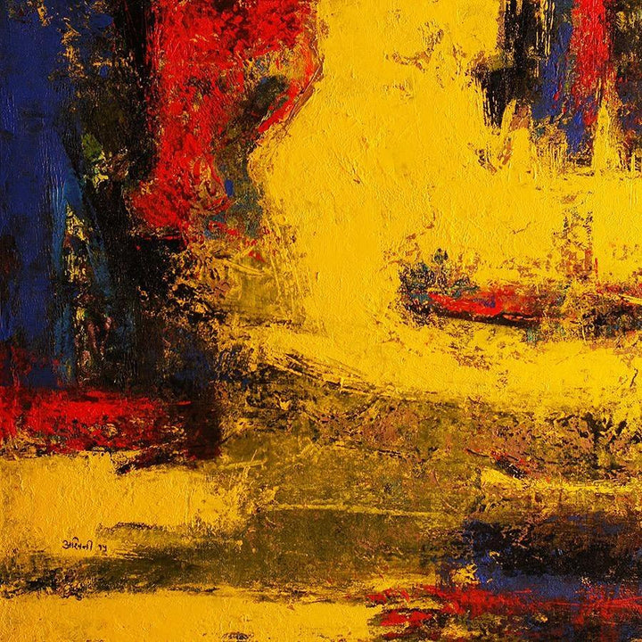 Agyaat Yellow One Painting by Ashwini Borse | ArtZolo.com