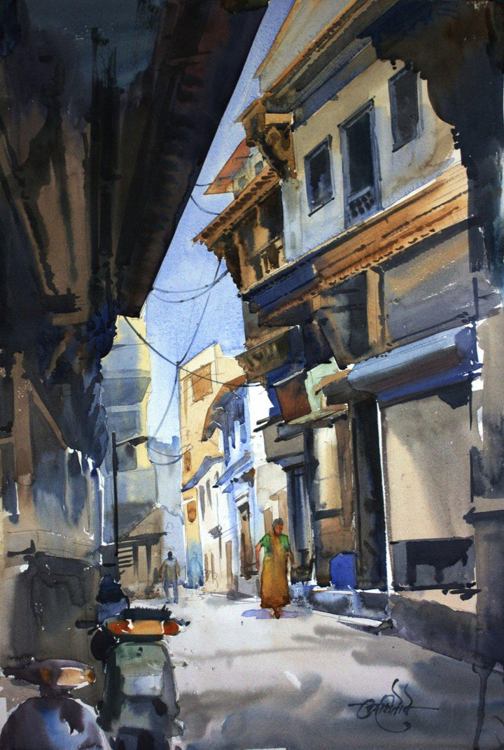 Ahemadabad Street 1 Painting by Vikrant Shitole | ArtZolo.com
