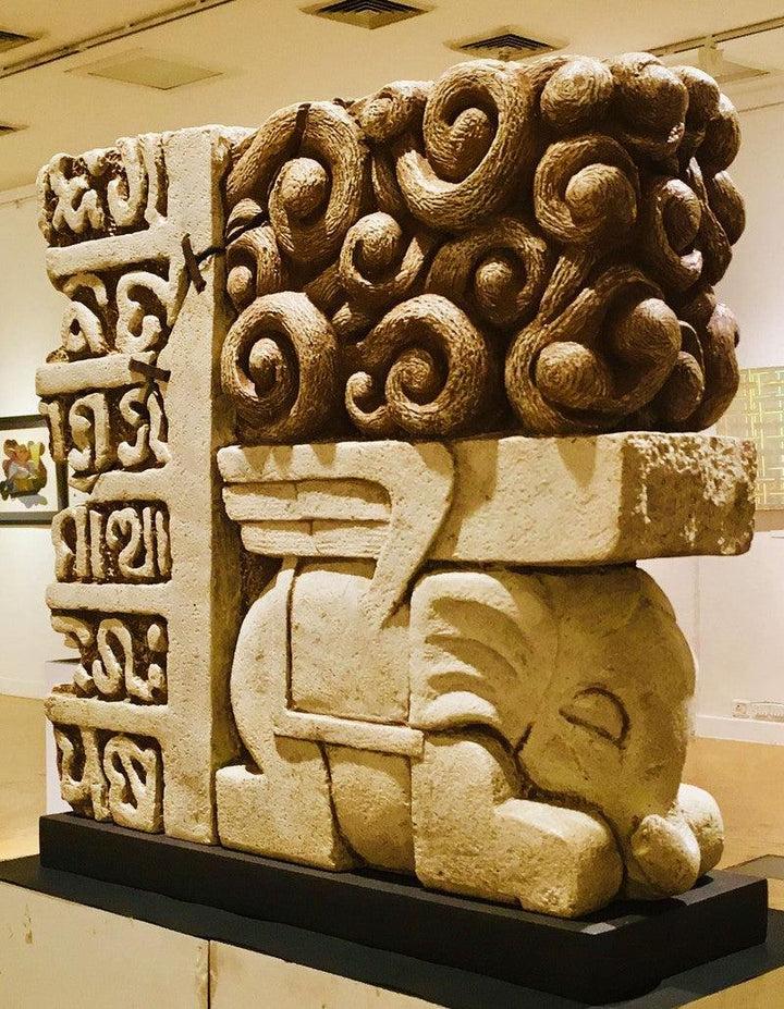 Airavata The Elephant Of Clouds Sculpture by Tutu Pattnaik | ArtZolo.com