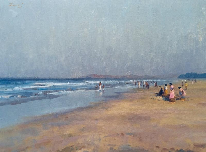 Alibaug Beach Painting by Paresh Thukrul | ArtZolo.com