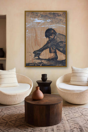 Alone (A Moment of Connection) by artist Manish Solanki displayed in a Indian Art gallery