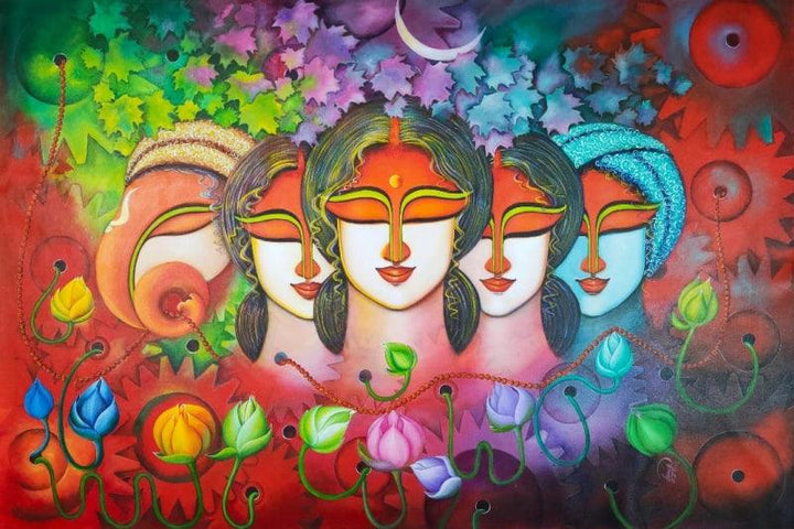 Amar Durga 3 Painting by Susmita Mandal | ArtZolo.com